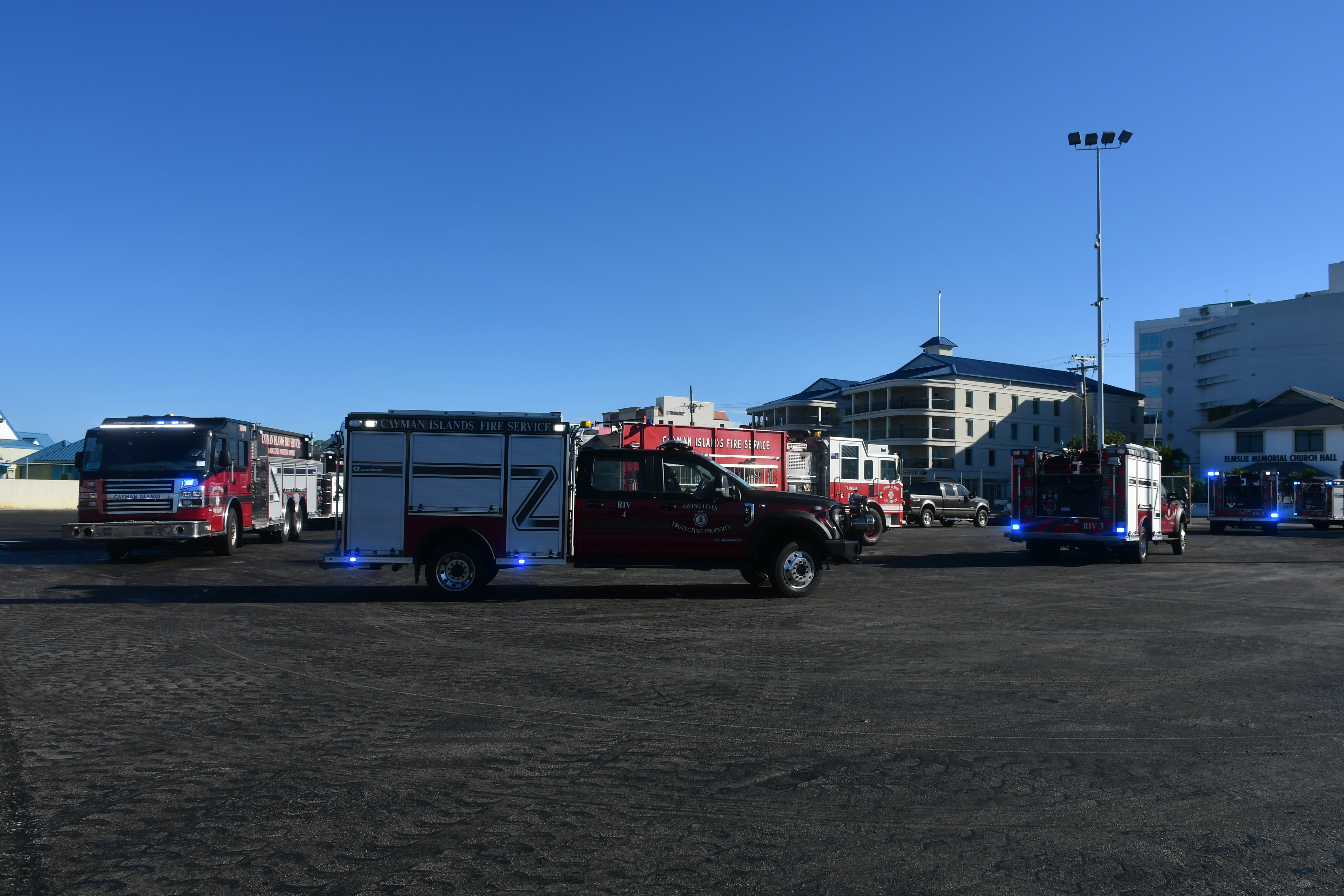New fire vehicles leave port